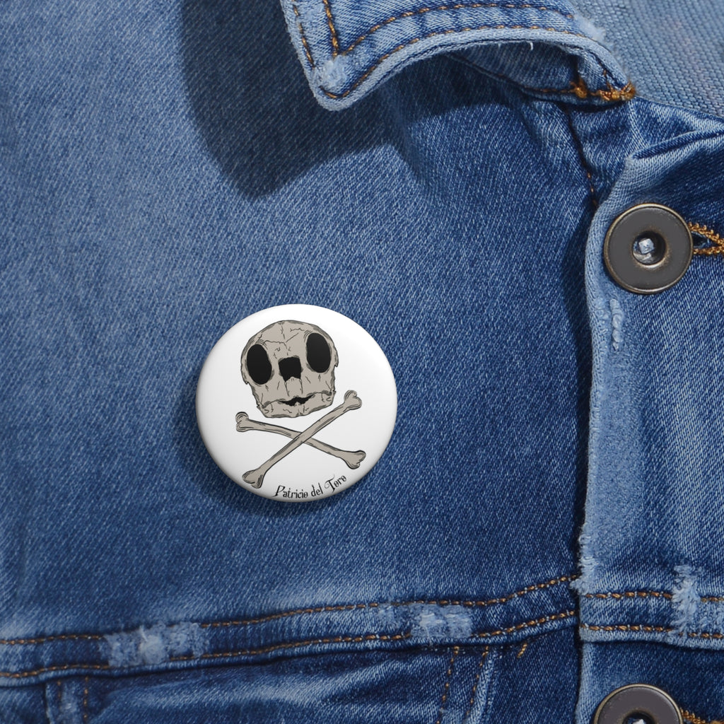 Turtle Skull and Crossbones Pin Button